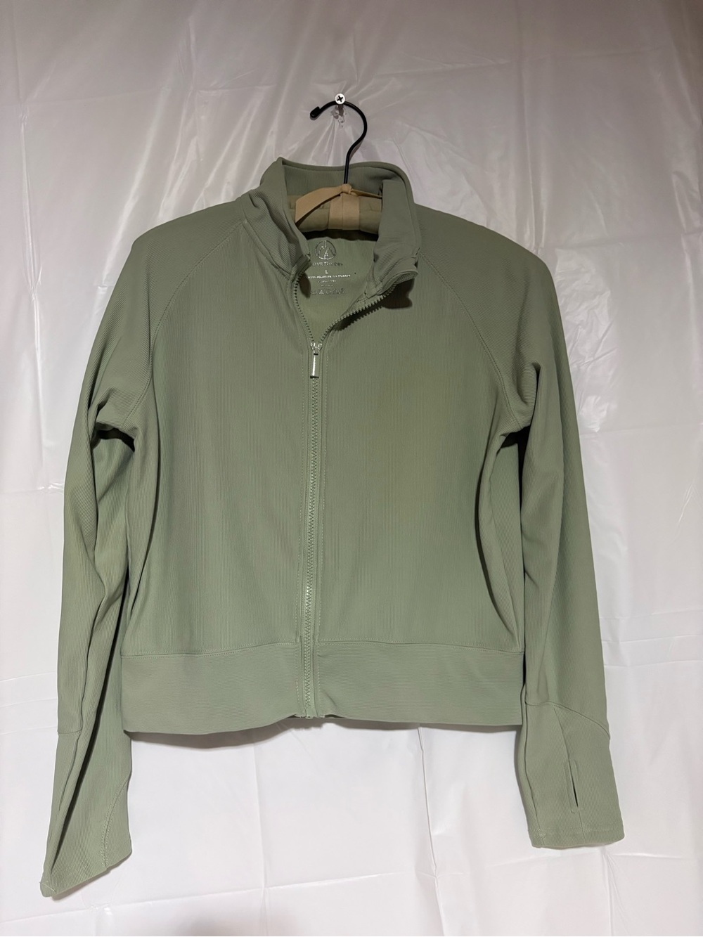 Move Theology Light Sage Green zip up with Stand Collar